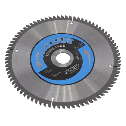 Worksafe® Aluminium Cutting TCT Saw Blade 250 x 30mm 80tpu