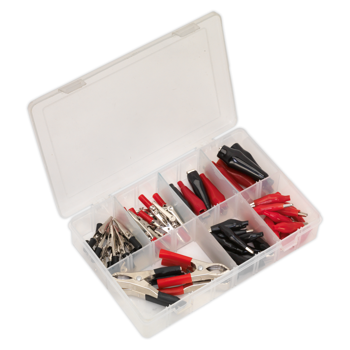 Crocodile Clip Assortment 60pc - Black & Red