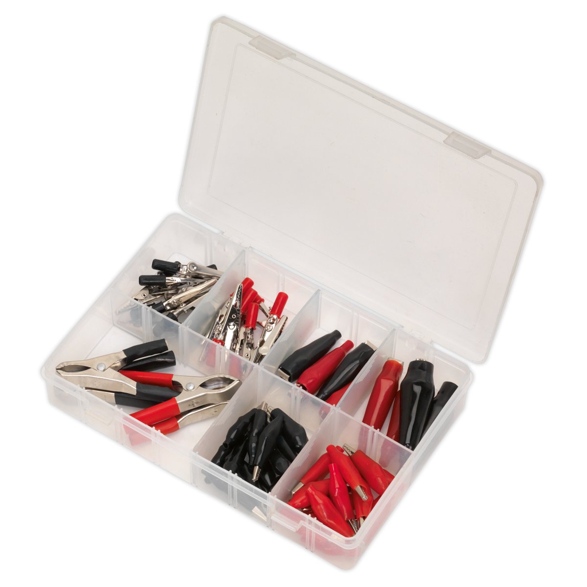 Crocodile Clip Assortment 60pc - Black & Red