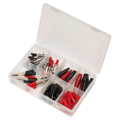 Crocodile Clip Assortment 60pc - Black & Red