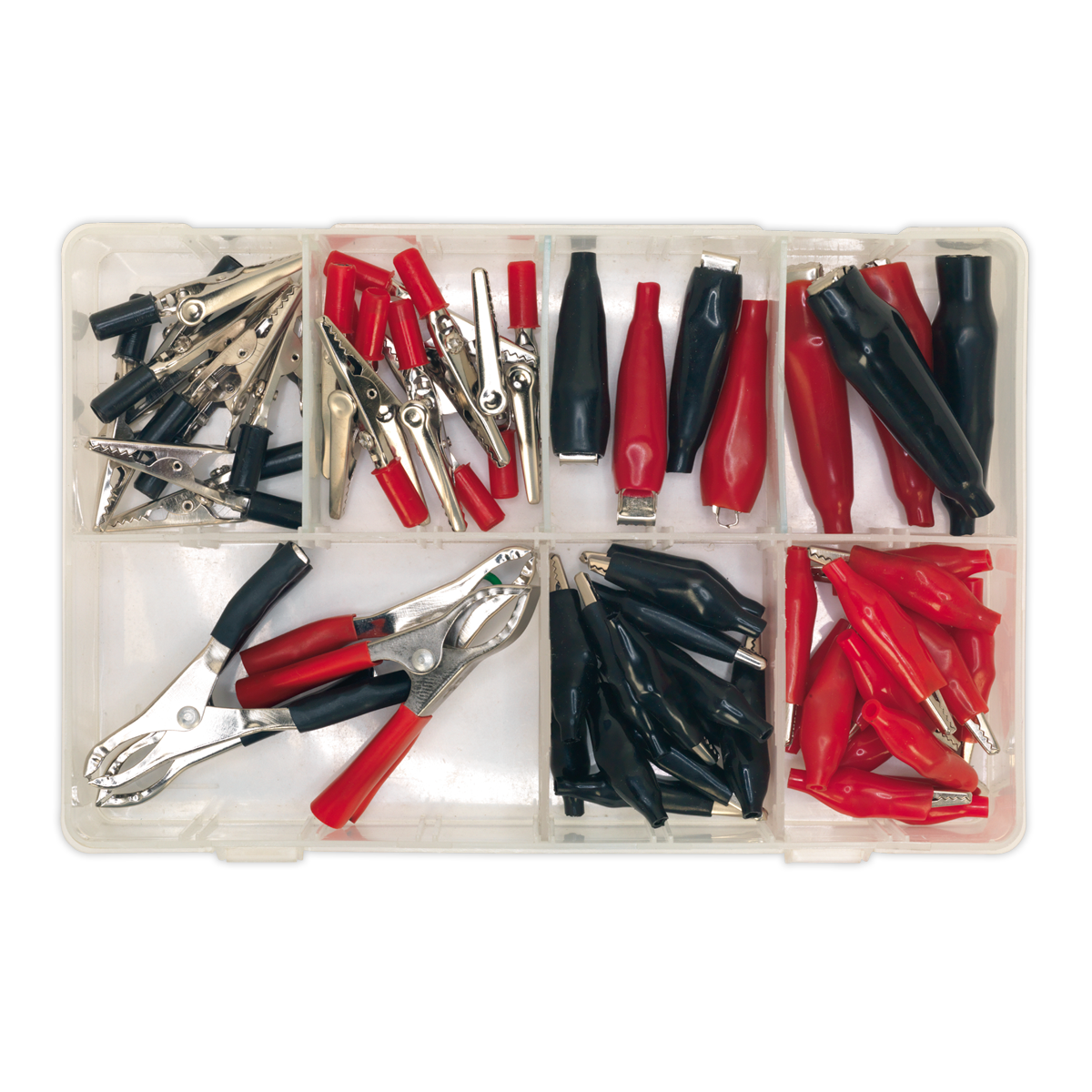 Crocodile Clip Assortment 60pc - Black & Red