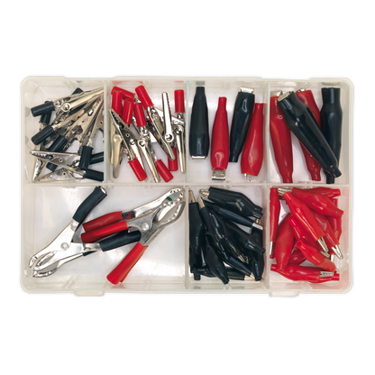 Crocodile Clip Assortment 60pc - Black & Red