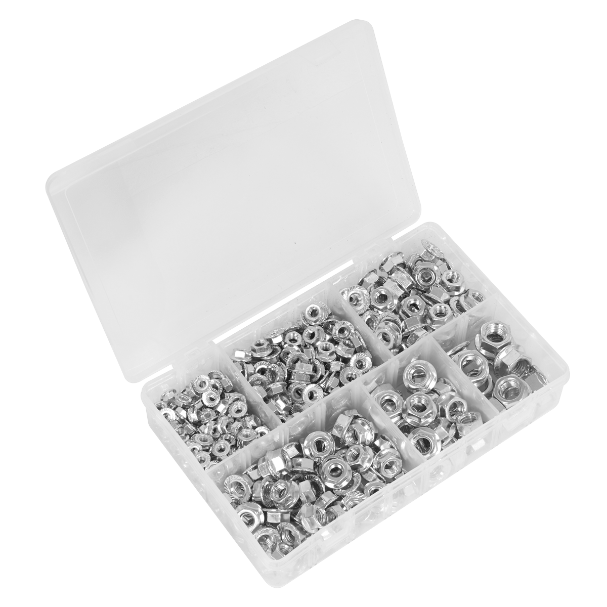 Flange Nut Assortment M5-M12 Serrated 390pc