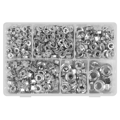 Flange Nut Assortment M5-M12 Serrated 390pc