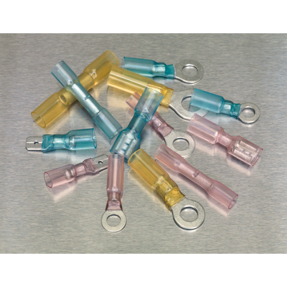 Adhesive Lined Heat Shrink Terminal Assortment 142pc - Blue, Red & Yellow