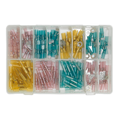 Adhesive Lined Heat Shrink Terminal Assortment 142pc - Blue, Red & Yellow