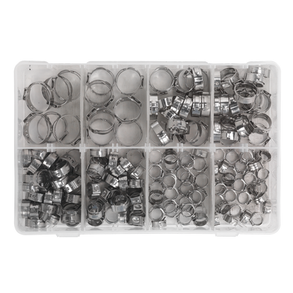 O-Clip Single Ear Assortment Stainless Steel 160pc