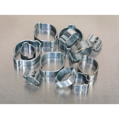Zinc Plated O-Clip Double Ear Assortment 140pc