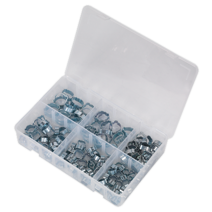 Zinc Plated O-Clip Double Ear Assortment 140pc