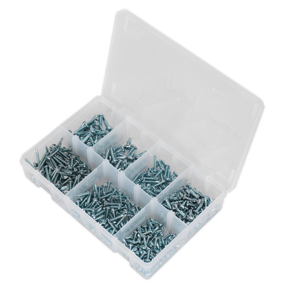 Zinc Plated Self-Drilling Screw Assortment Phillips Pan Head 500pc