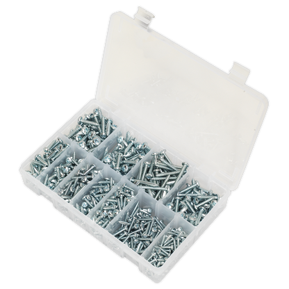 Zinc Plated Self-Tapping Pan Head Pozi Screw Assortment 700pc - DIN 7981CZ