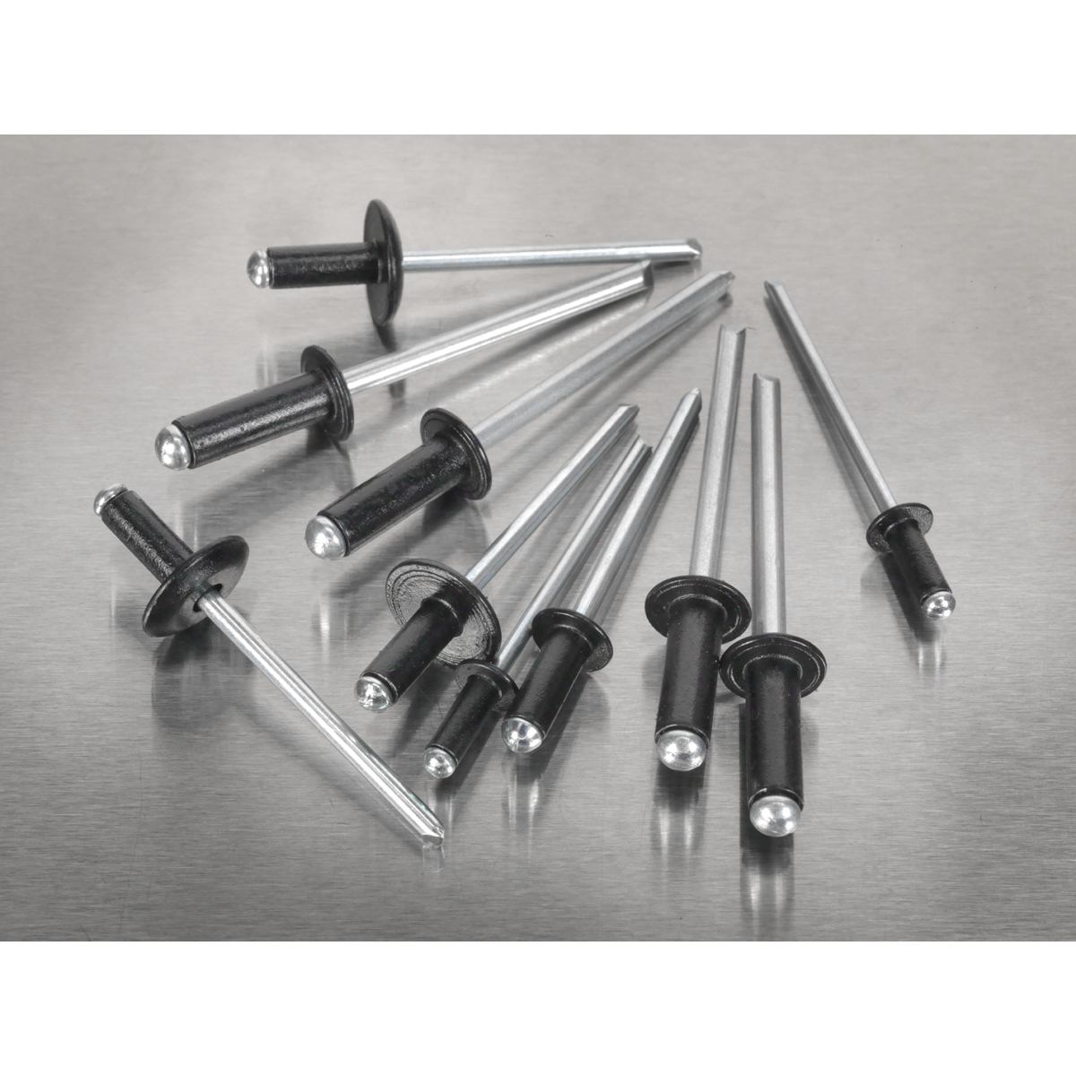Black Anodised Rivet Assortment 200pc