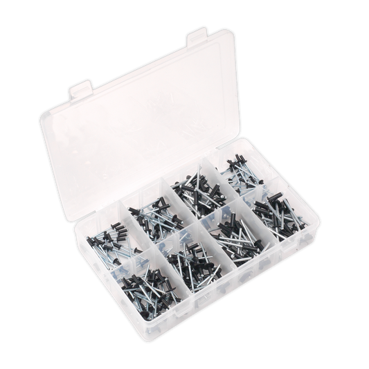 Black Anodised Rivet Assortment 200pc