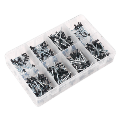 Black Anodised Rivet Assortment 200pc
