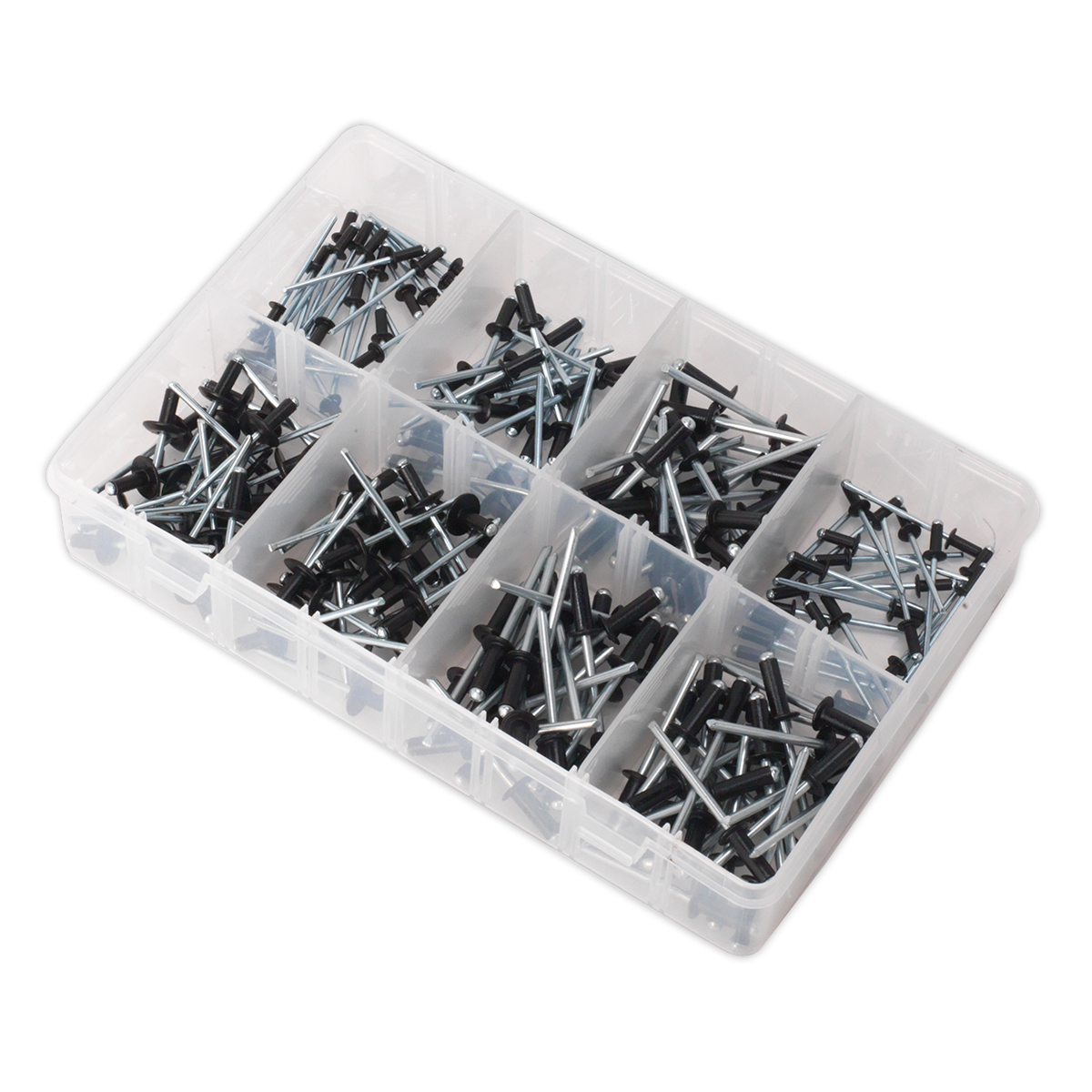 Black Anodised Rivet Assortment 200pc