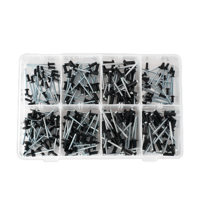 Black Anodised Rivet Assortment 200pc