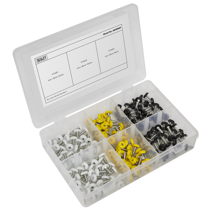 Numberplate Screw Assortment 4.8mm x 18mm 195pc - Plastic Enclosed Head