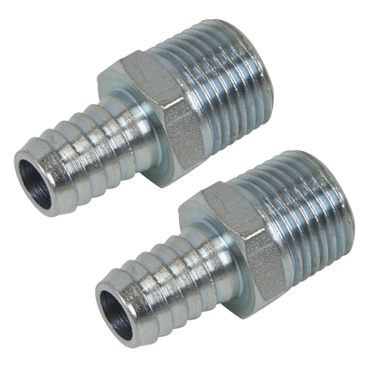 PCL Screwed Tailpiece Male 1/2"BSPT - 1/2" Hose - Pack of 2