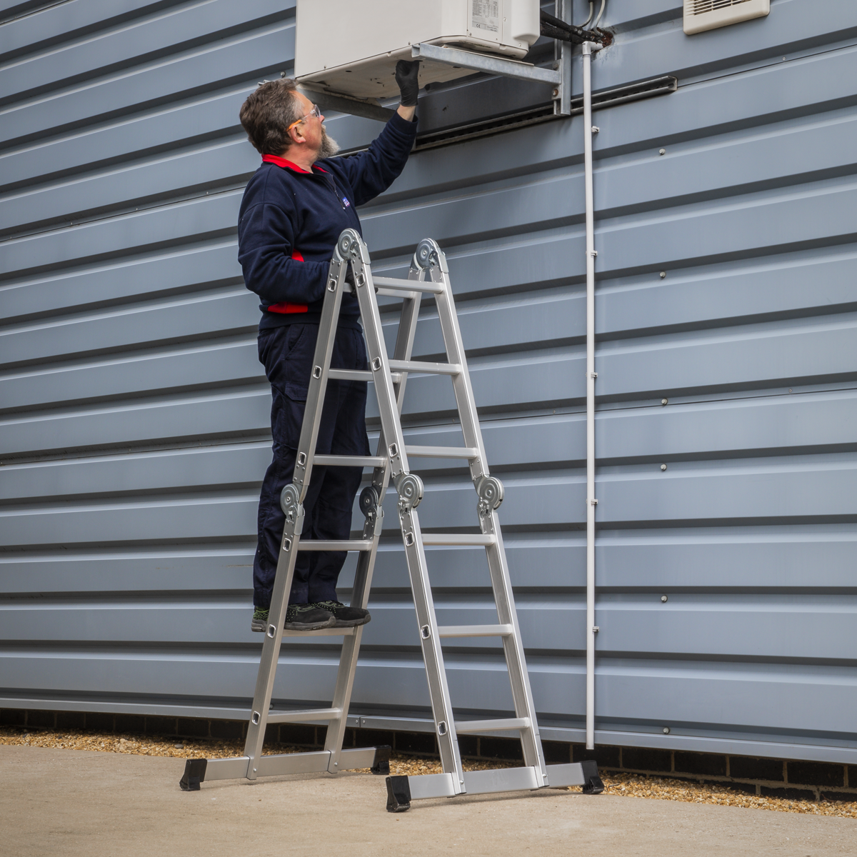 4-Way Aluminium Folding Platform Ladder - BS EN 131
