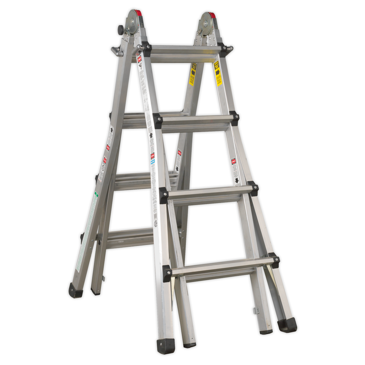 Aluminium Telescopic Adjustable-Height Ladder 4-Way - BS EN 131