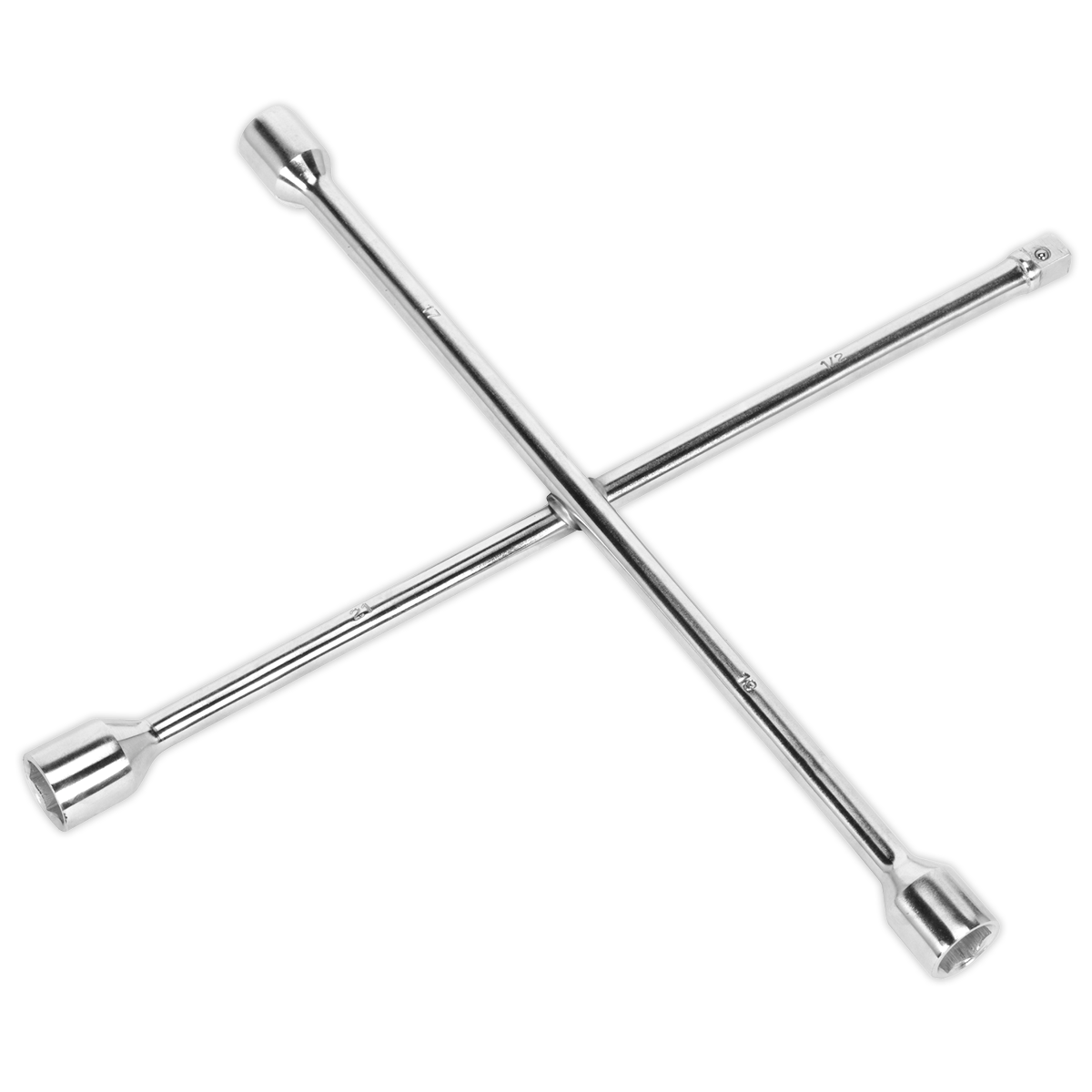 Heavy-Duty 4-Way Wheel Brace 1/2"Sq Drive