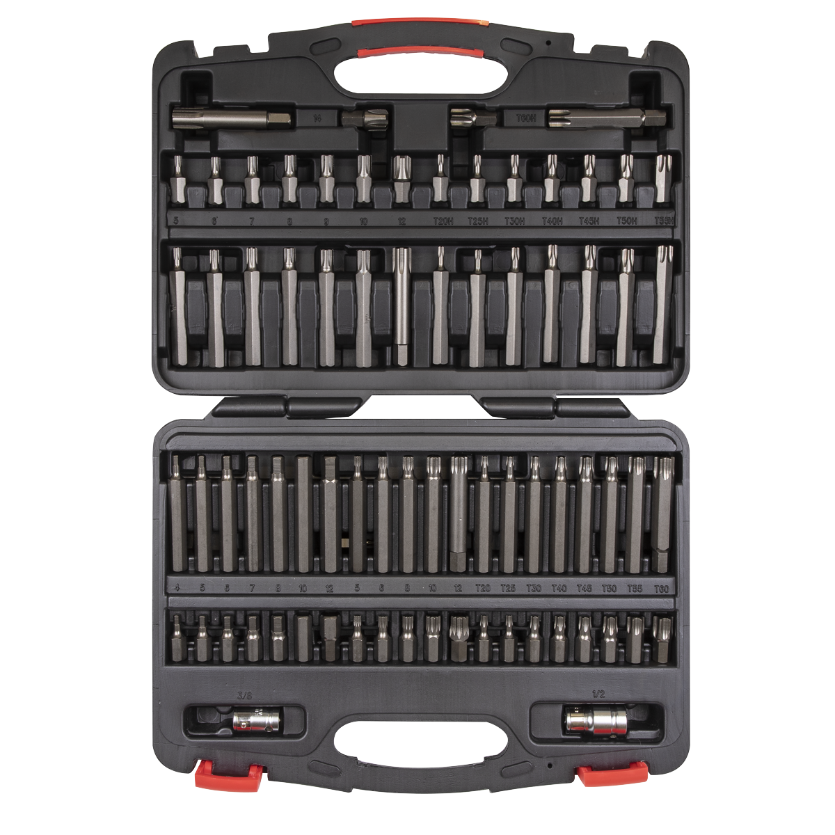 Premier TRX-Star*/Security TRX-Star*/Hex/Ribe/Spline Bit Set 3/8" & 1/2"Sq Drive 74pc