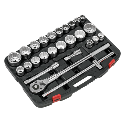 Premier Metric/Imperial Socket Set 3/4"Sq Drive 12-Point 26pc