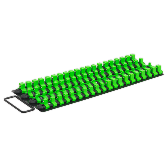 Premier Socket Rail Tray 1/4", 3/8" & 1/2"Sq Drive - Hi-Vis Green