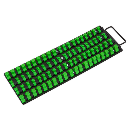 Premier Socket Rail Tray 1/4", 3/8" & 1/2"Sq Drive - Hi-Vis Green