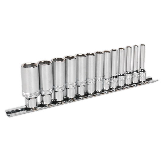 Premier Deep Lock-On™ Socket Set 1/4"Sq Drive 13pc