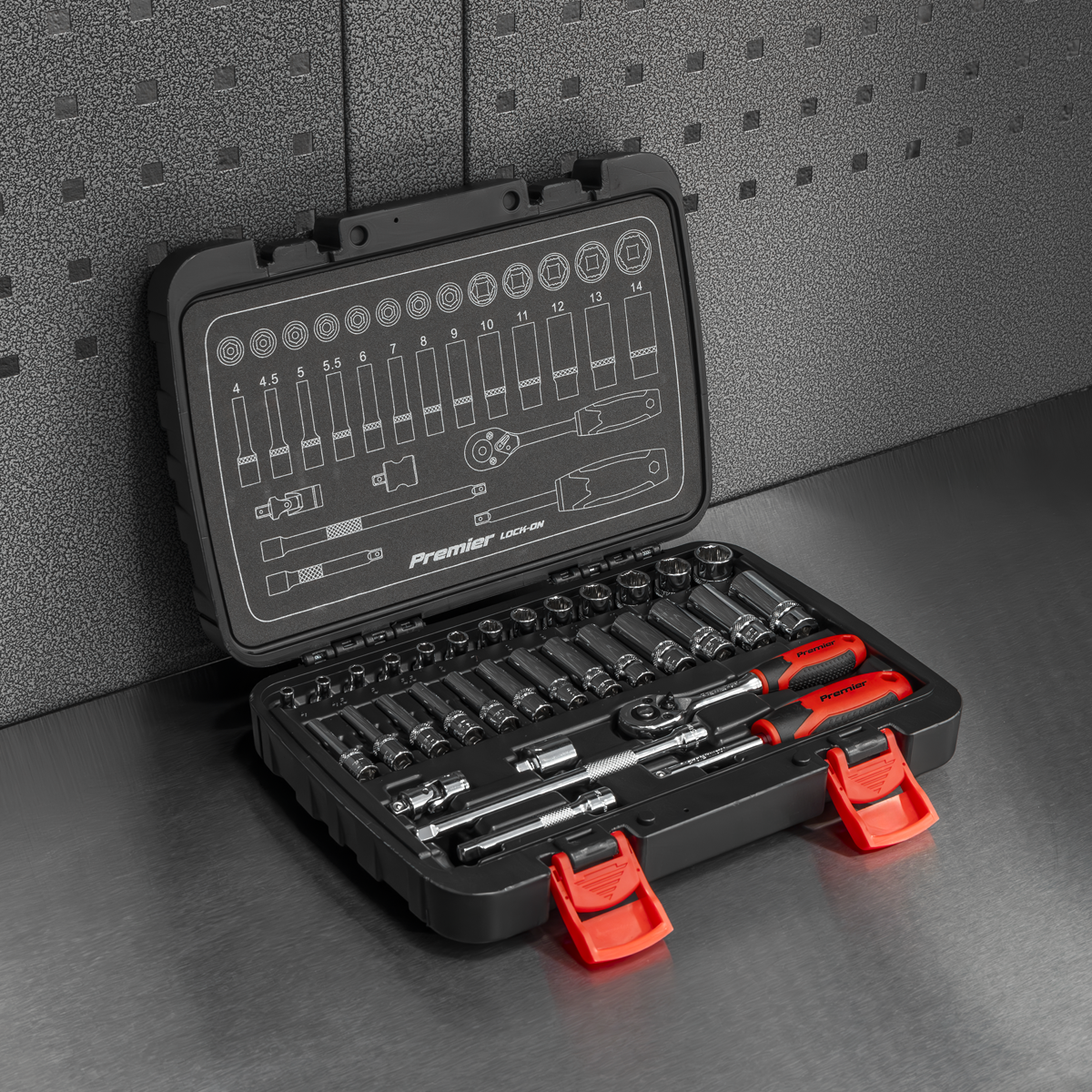 Lock-On™ Socket Set 1/4"Sq Drive 32pc