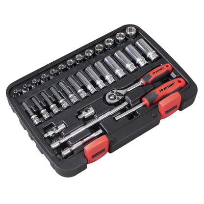Lock-On™ Socket Set 1/4"Sq Drive 32pc