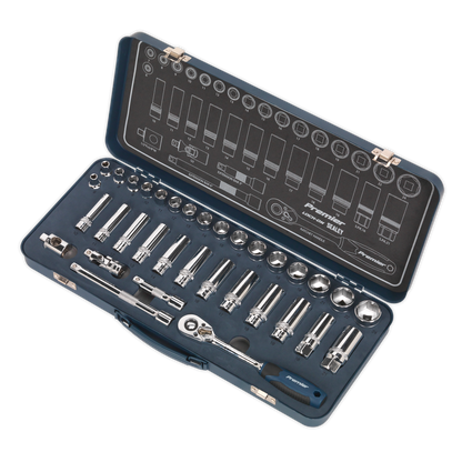 Premier Lock-On™ Socket Set 3/8"Sq Drive 34pc