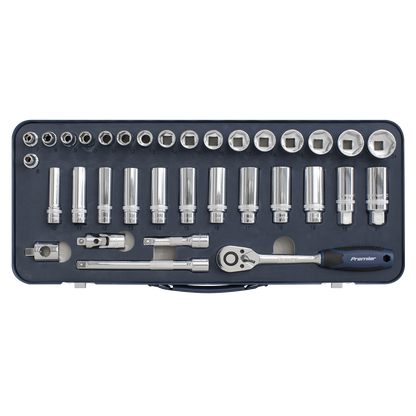 Premier Lock-On™ Socket Set 3/8"Sq Drive 34pc