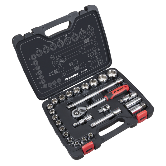 Premier Lock-On™ Socket Set 1/2"Sq Drive 26pc