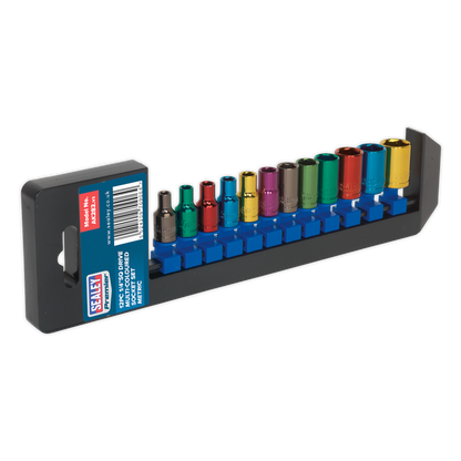 Premier Multi-Coloured Socket Set 1/4"Sq Drive 12pc