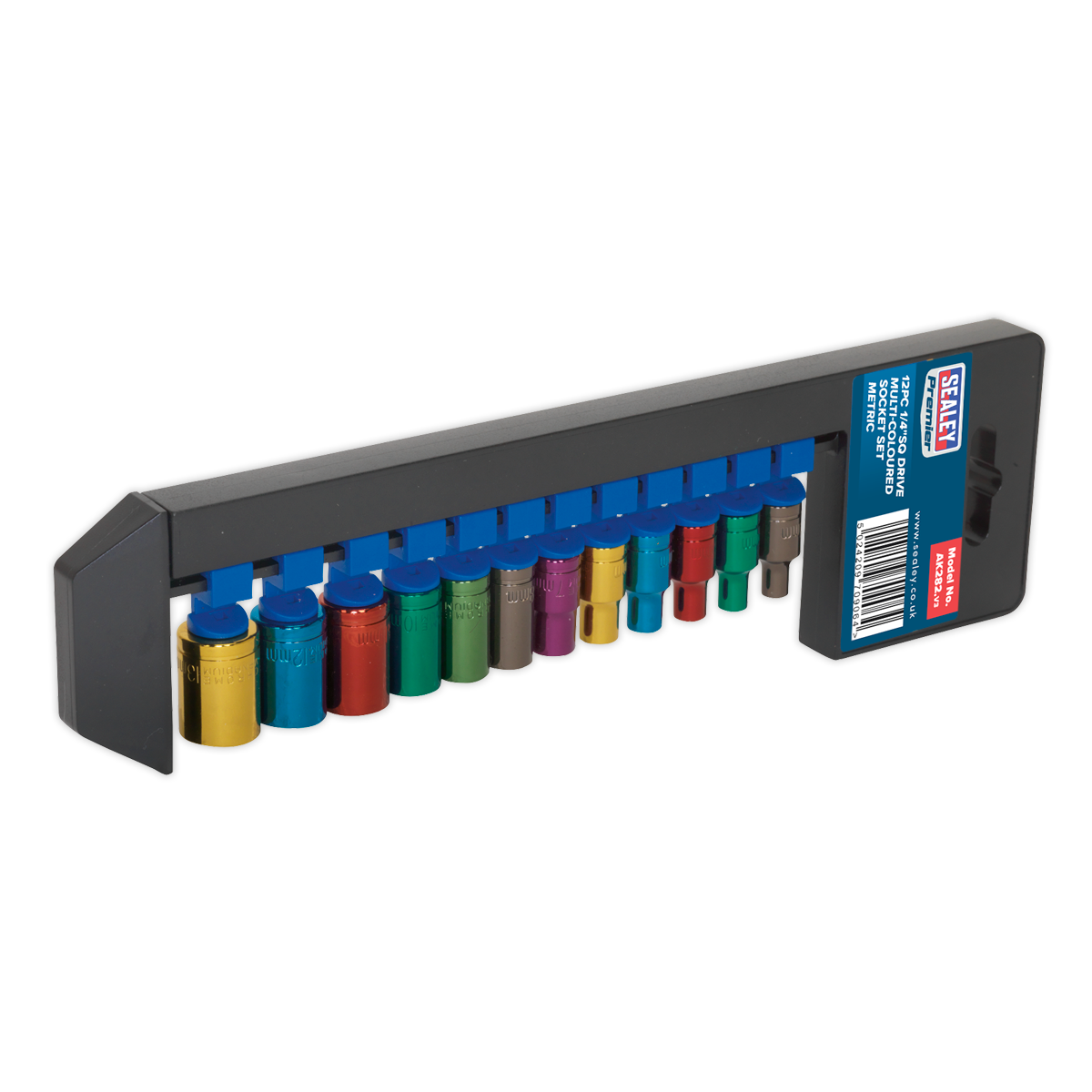 Premier Multi-Coloured Socket Set 1/4"Sq Drive 12pc