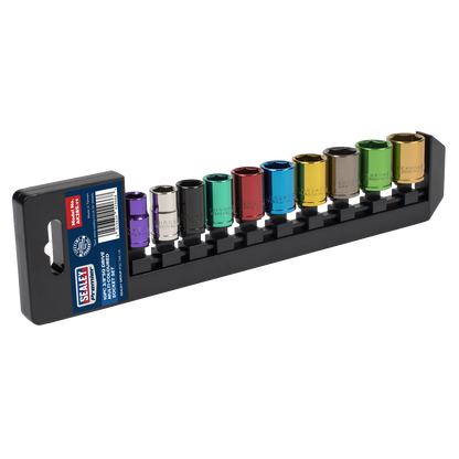 Premier Multi-Coloured Socket Set 3/8"Sq Drive 10pc