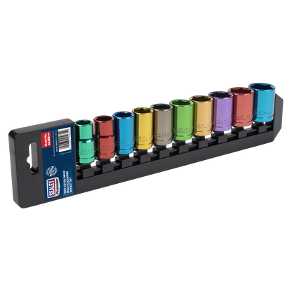 Premier Multi-Coloured Socket Set 1/2"Sq Drive 10pc
