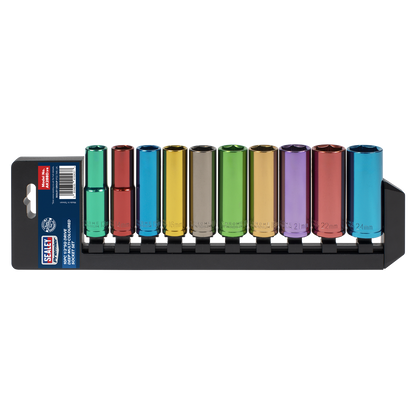 Premier Deep Multi-Coloured Socket Set 1/2"Sq Drive 10pc
