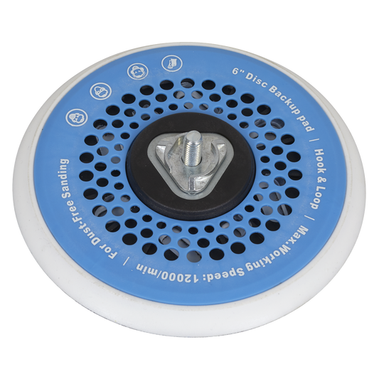Universal Dust-Free Stick-On DA Backing Pad 150mm x 5/16"UNF & M8