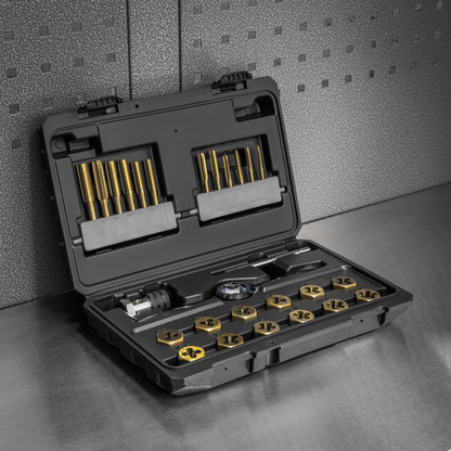 Premier Hexagonal Tap & Die Set 26pc Hexagonal  - Imperial - Titanium Coated