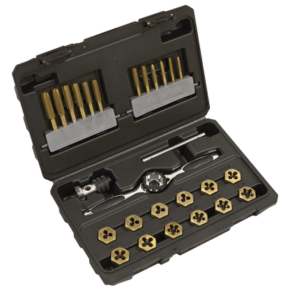Premier Hexagonal Tap & Die Set 26pc Hexagonal  - Imperial - Titanium Coated