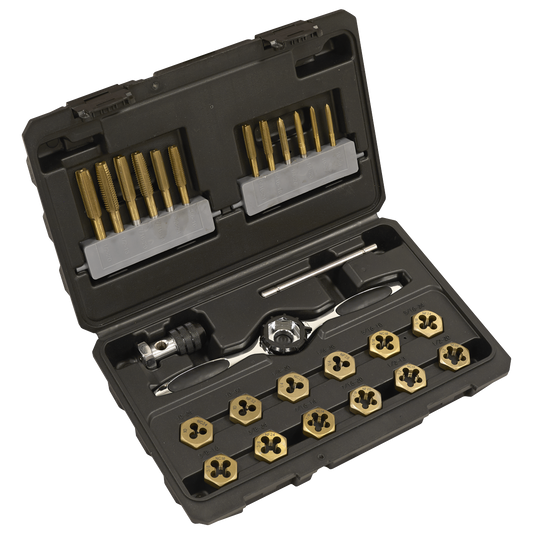 Premier Hexagonal Tap & Die Set 26pc Hexagonal  - Imperial - Titanium Coated