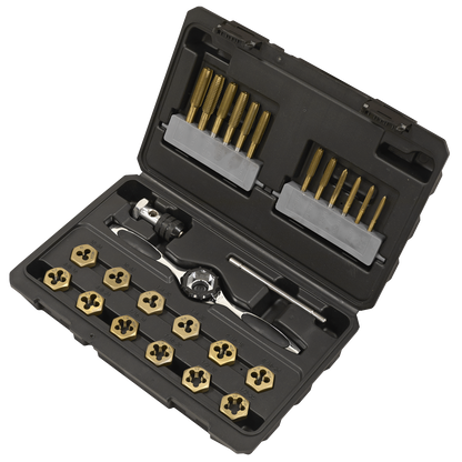 Premier Hexagonal Tap & Die Set 26pc Hexagonal  - Imperial - Titanium Coated