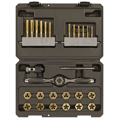 Premier Hexagonal Tap & Die Set 26pc Hexagonal  - Imperial - Titanium Coated