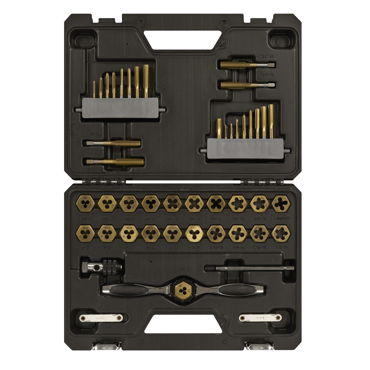 Premier Metric & Imperial Titanium Coated Hexagonal Tap & Die Set 46pc