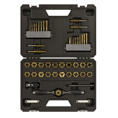 Premier Metric & Imperial Titanium Coated Hexagonal Tap & Die Set 46pc
