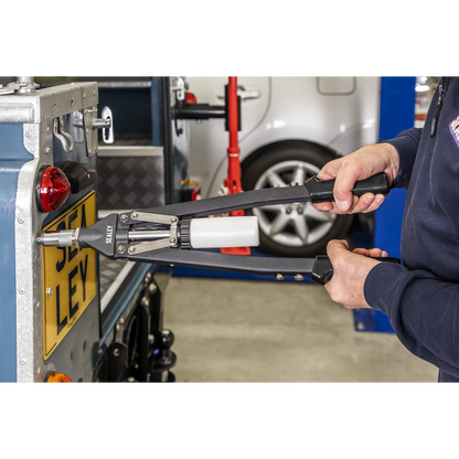 Heavy-Duty Long-Arm Riveter with Collection Bowl