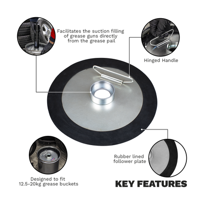 Bulk Fill Follower Plate For Grease Guns